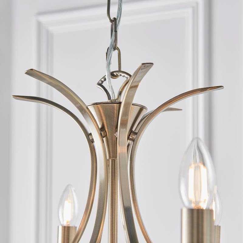Interiors 1900 Penn 6 Light Brushed Brass Finish Chandelier