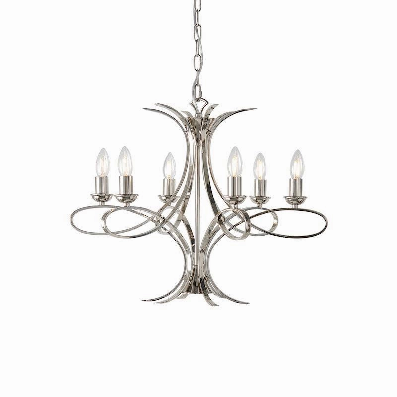 Interiors 1900 Penn 6 Light Brushed Brass Finish Chandelier