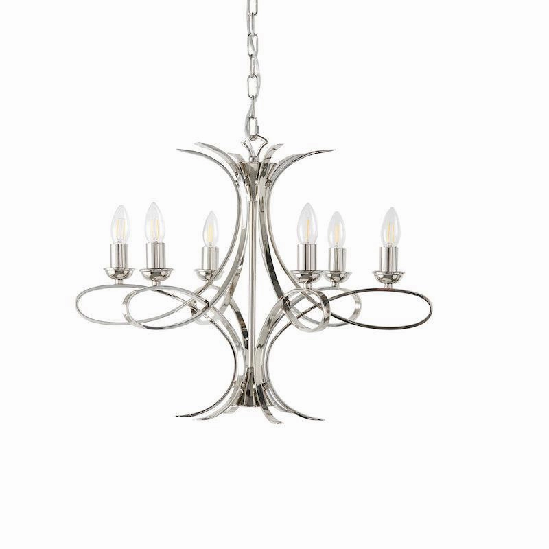 Interiors 1900 Penn 6 Light Brushed Brass Finish Chandelier