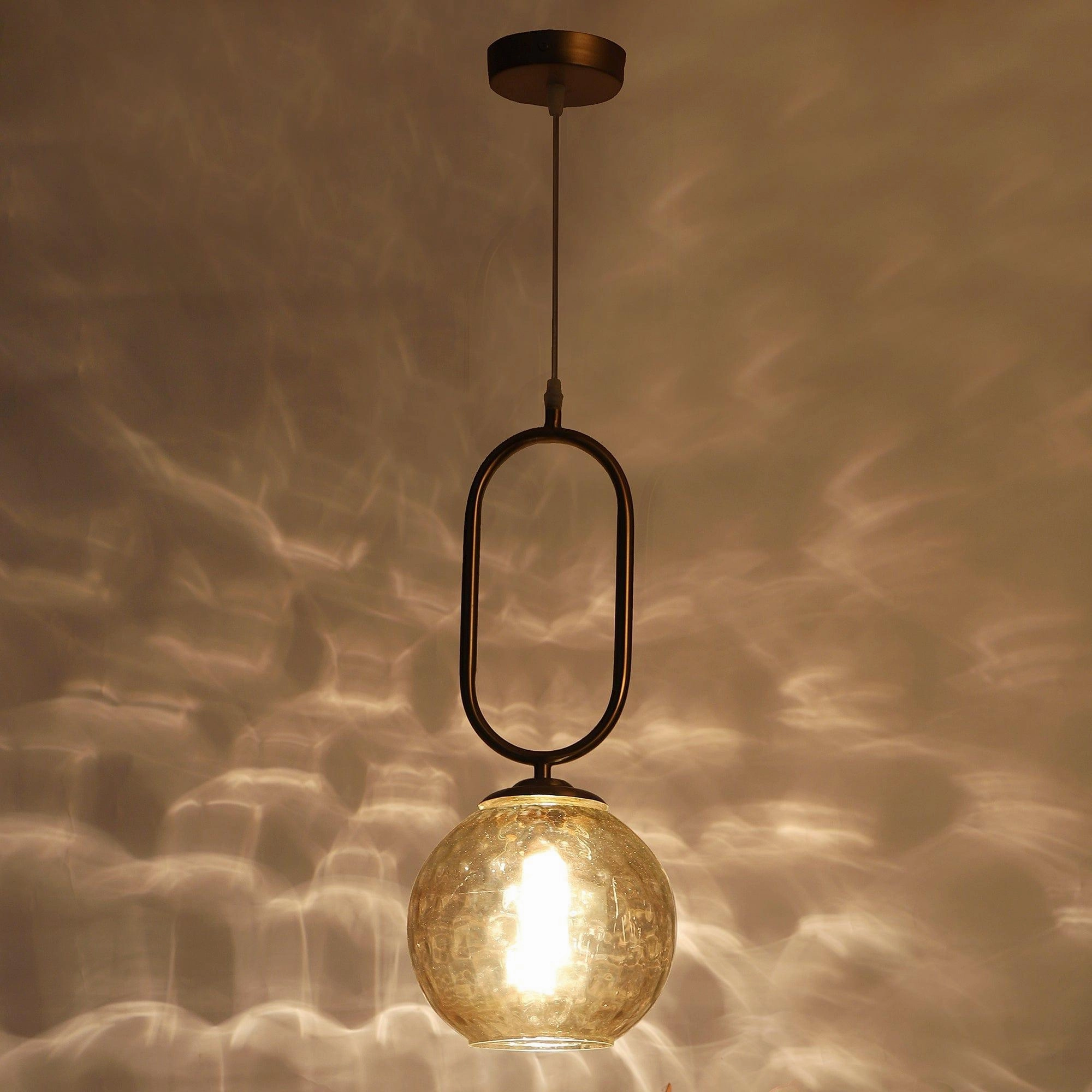 Iron Glass Hanging Lights Gold Finish