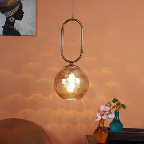 Iron Glass Hanging Lights Gold Finish contemporary ceiling fixture