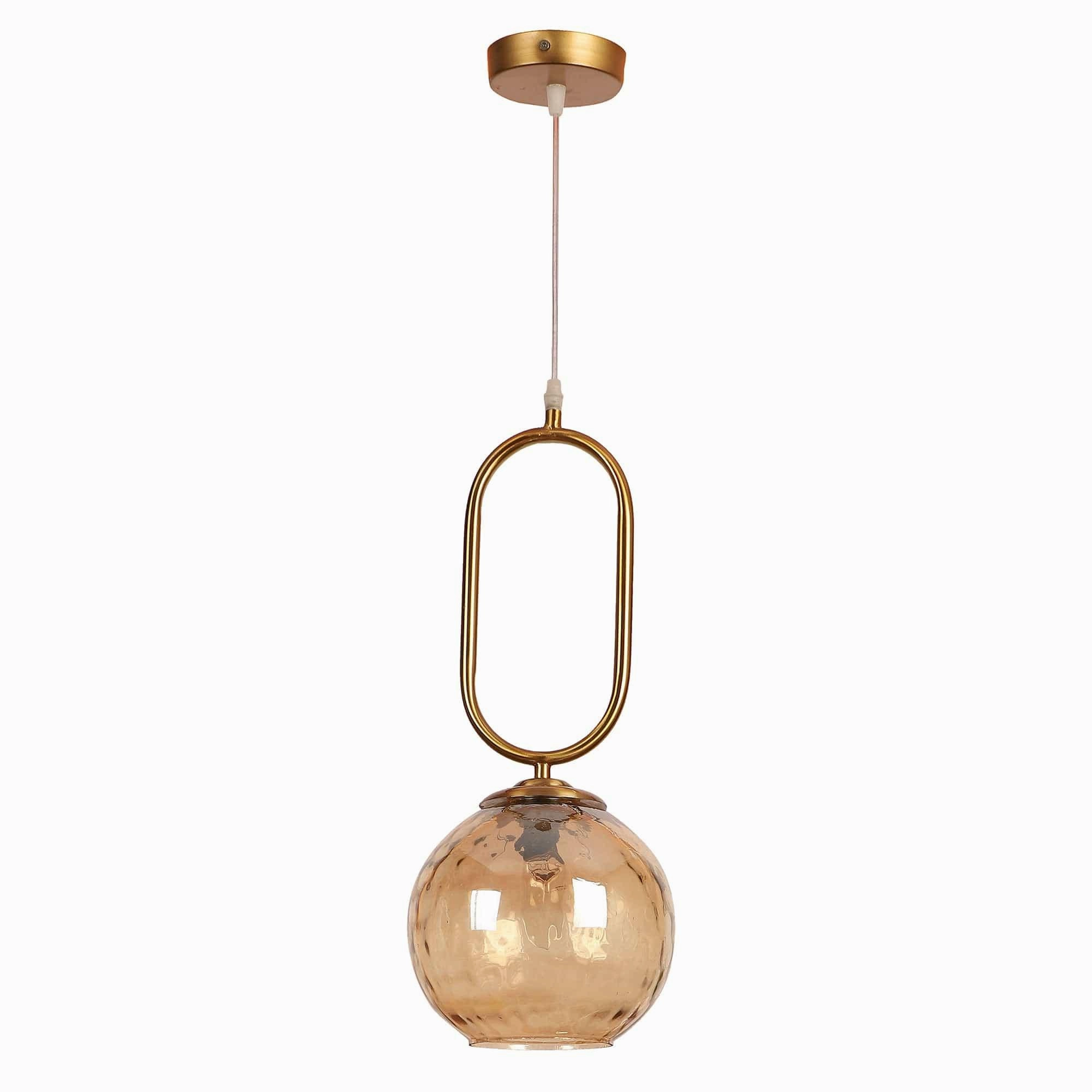 Iron Glass Hanging Lights Gold Finish