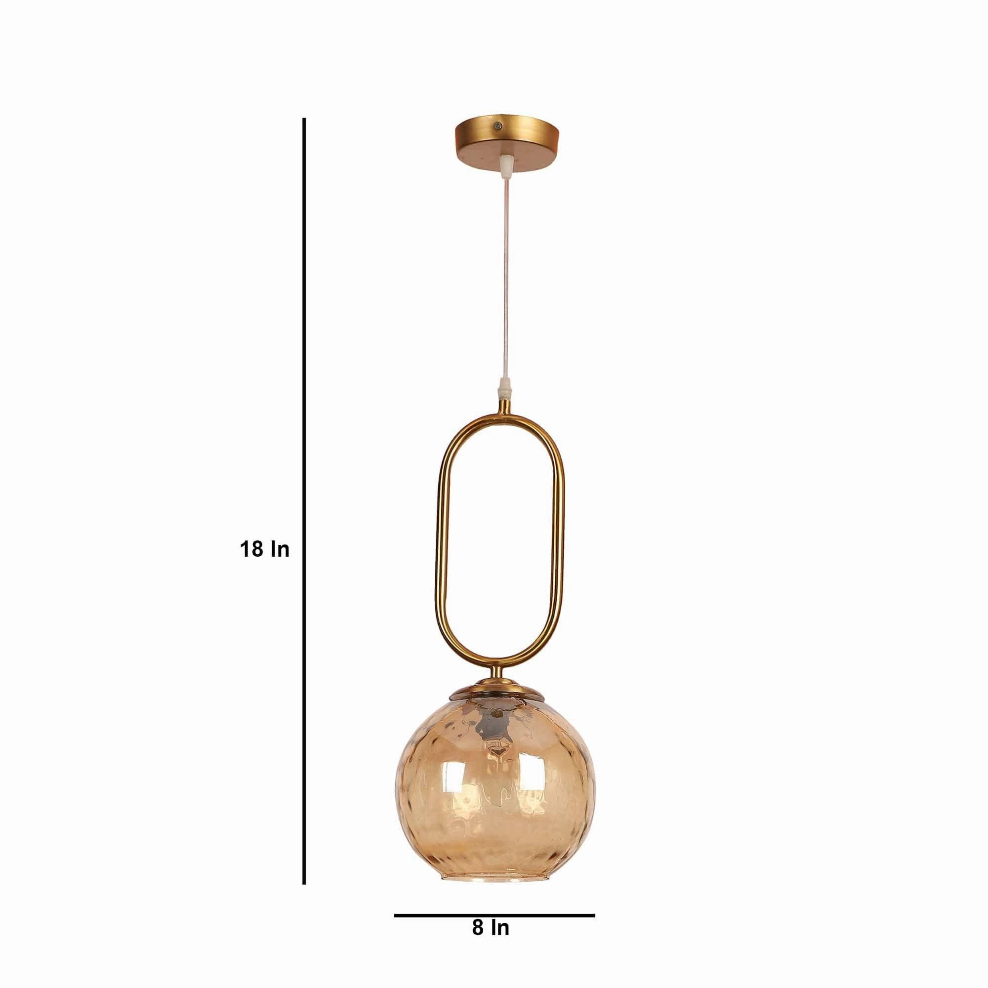 Iron Glass Hanging Lights Gold Finish