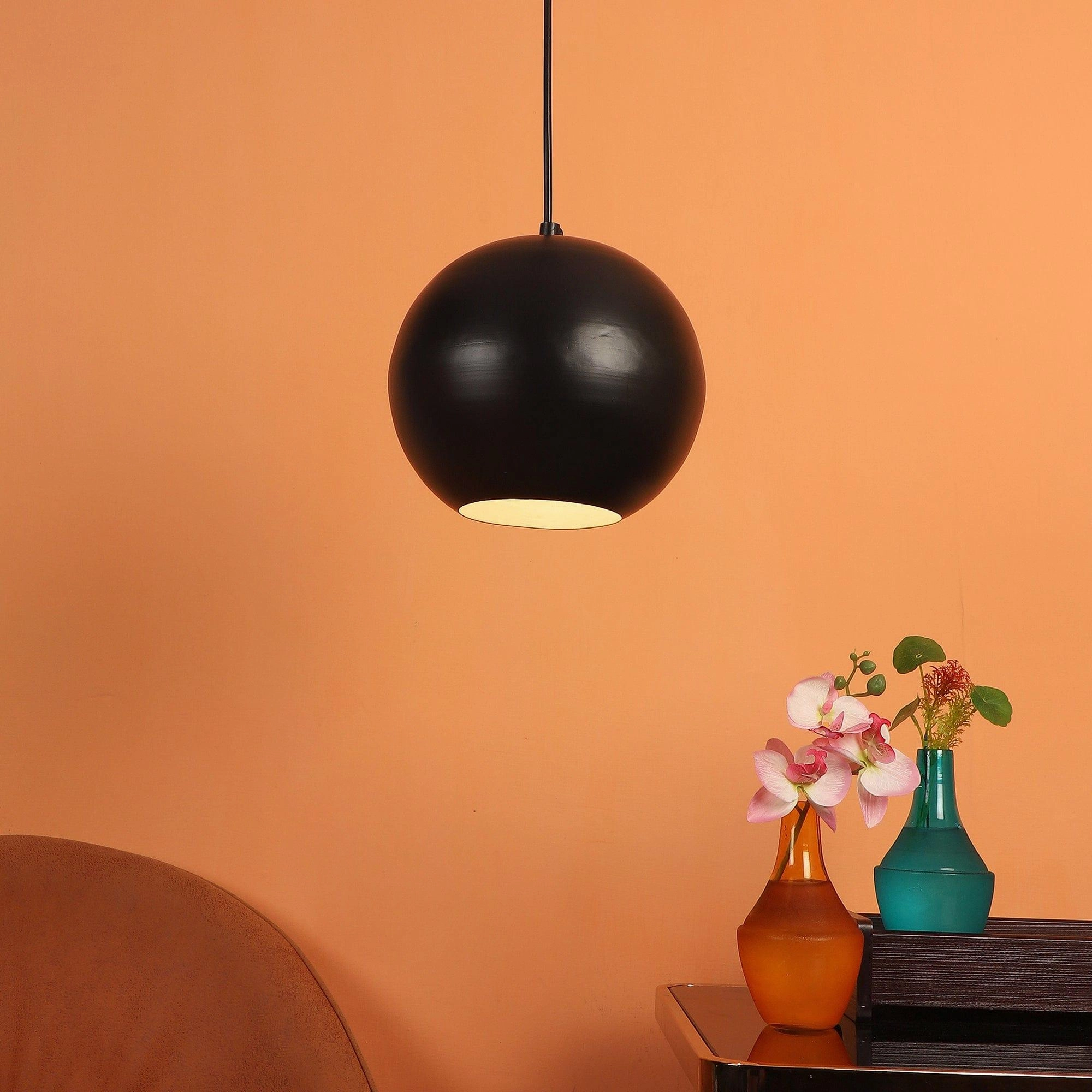 Iron Hanging Lights Black Finish contemporary ceiling fixture