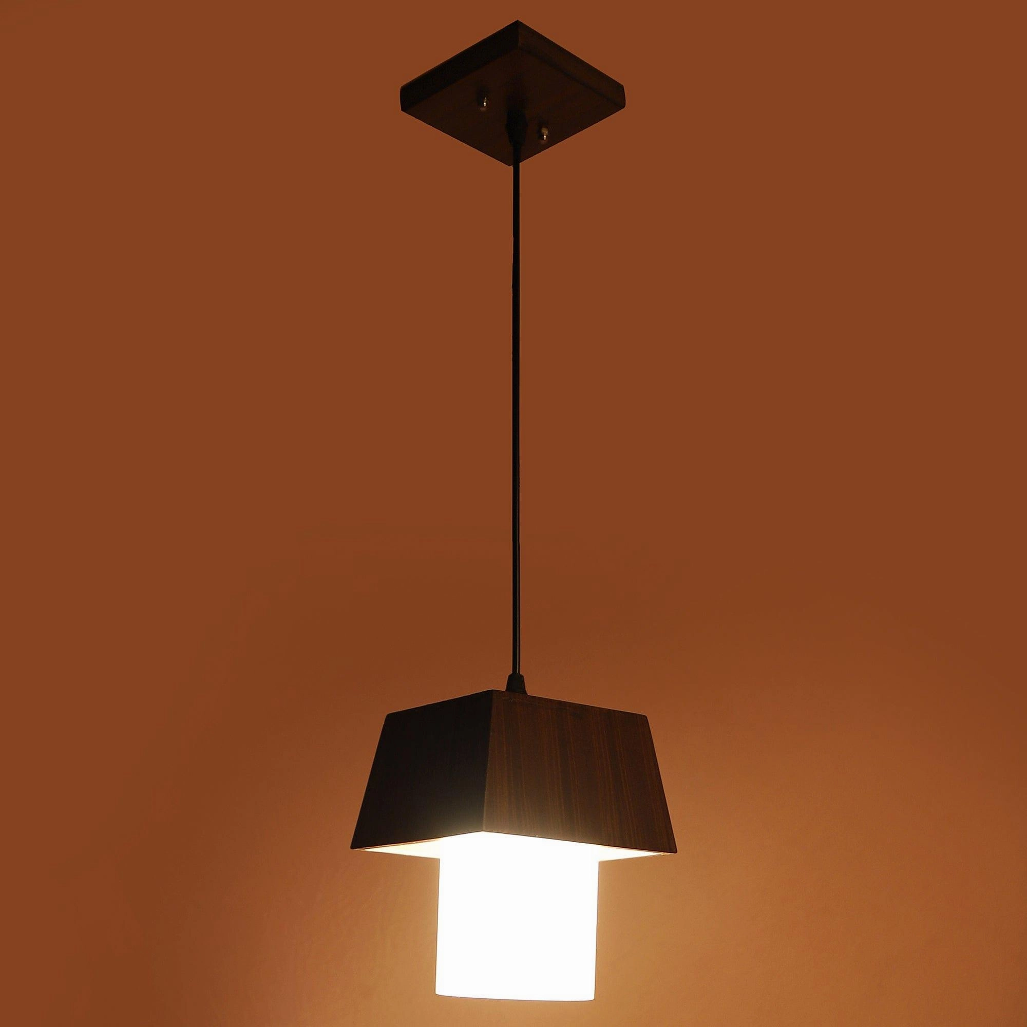 Iron Hanging Lights Brown Finish