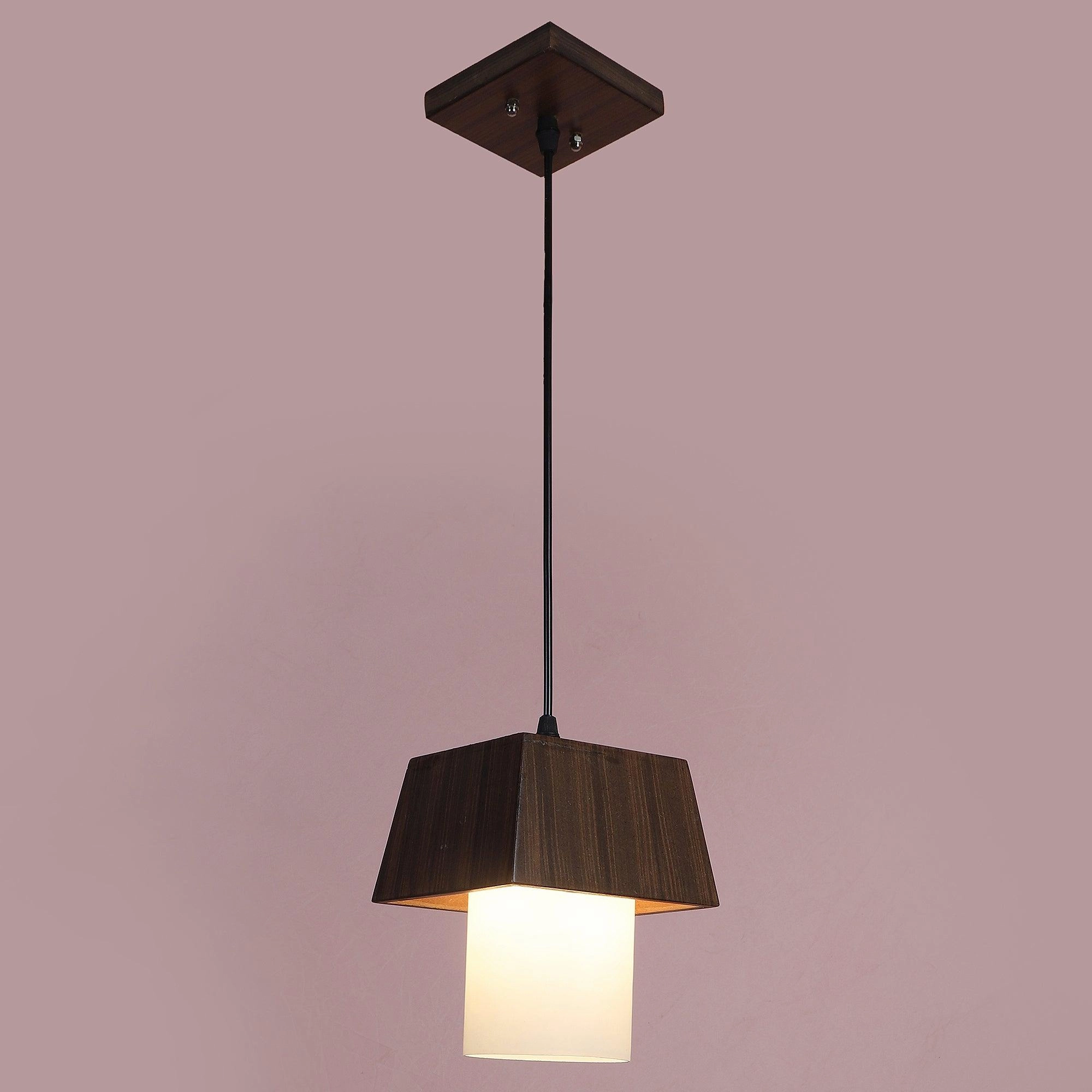 Iron Hanging Lights Brown Finish