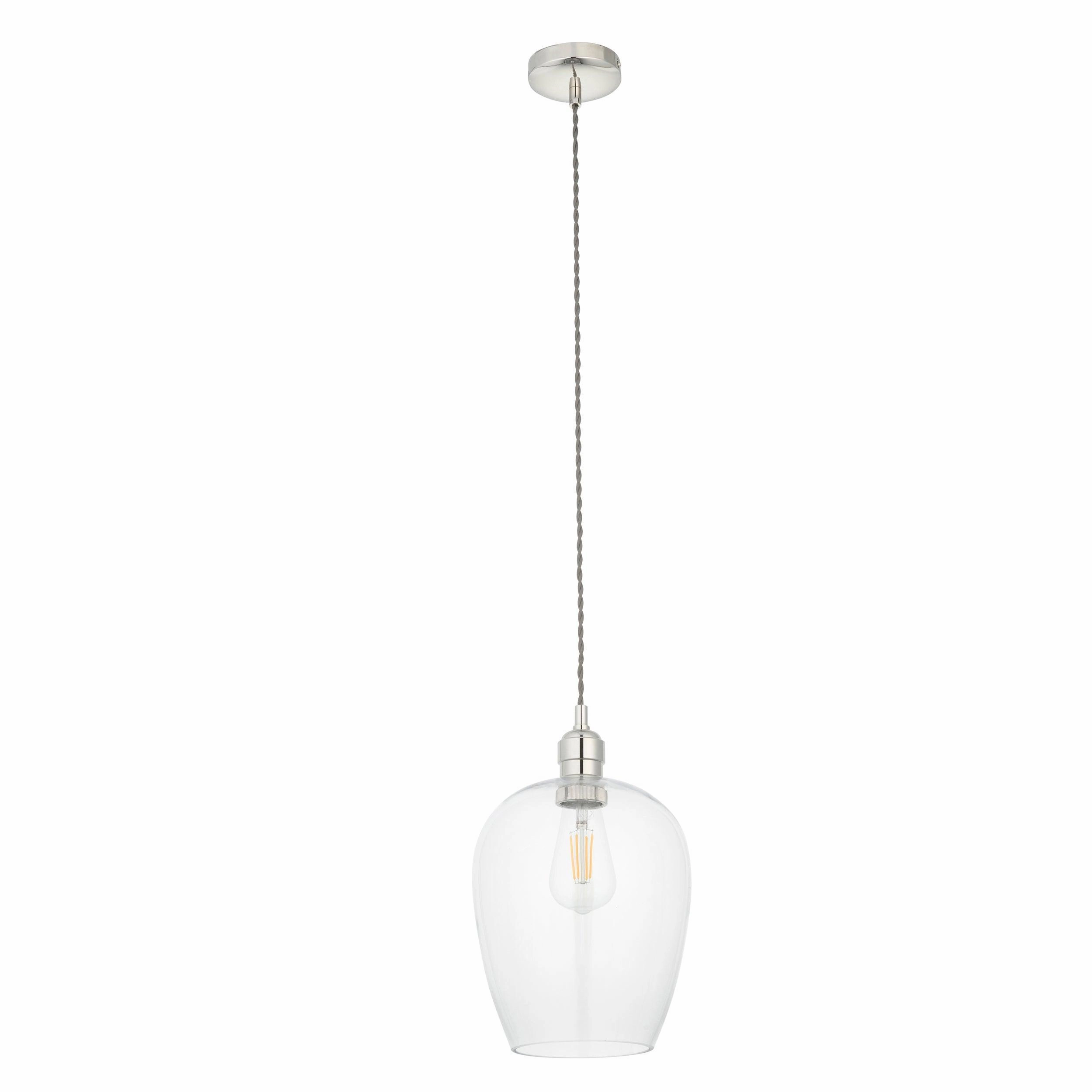 Island Chrome & Glass Shade Art Deco Ceiling Pendant