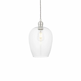 Island Chrome & Glass Shade Art Deco Ceiling Pendant minimalist ceiling light