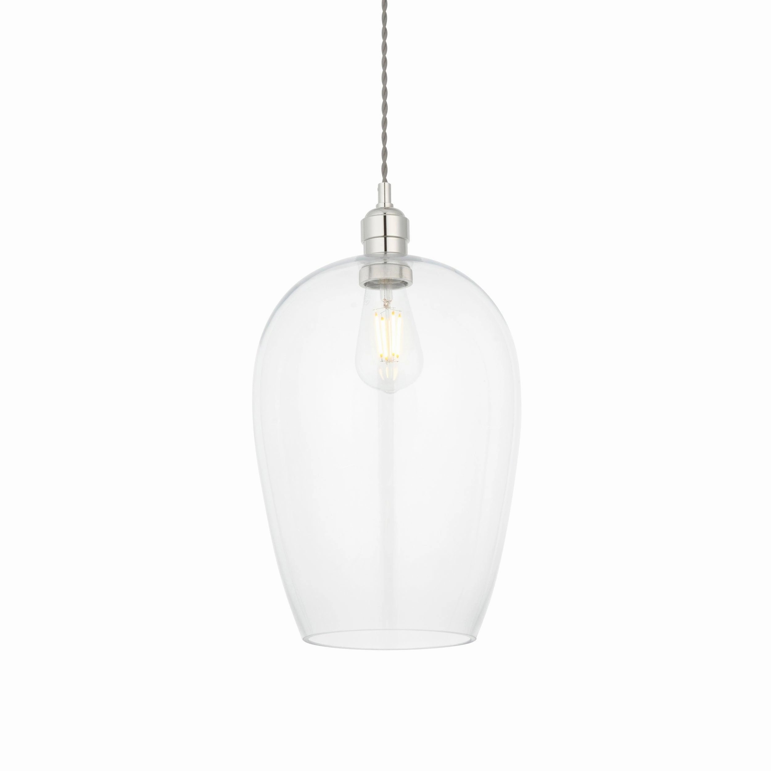 Island Large Chrome & Glass Shade Art Deco Pendant Light modern ceiling lamp