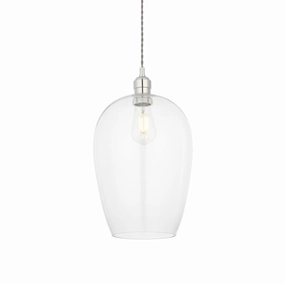 Island Large Chrome & Glass Shade Art Deco Pendant Light modern ceiling lamp