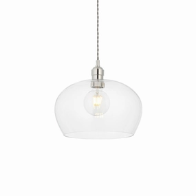Island Medium Chrome & Clear Glass Art Deco Pendant Light minimalist ceiling light