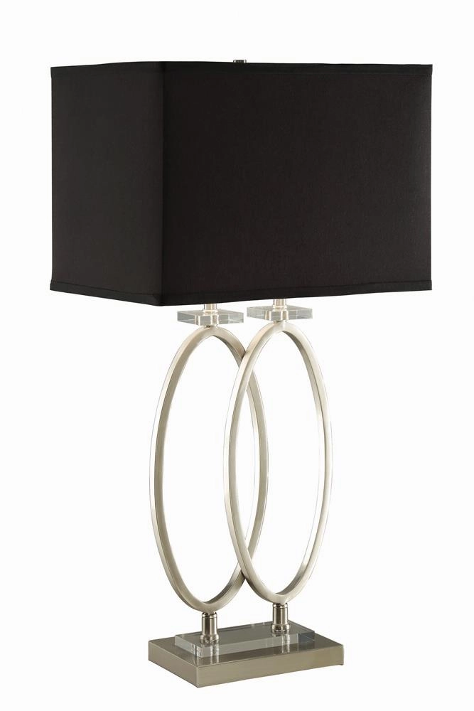 Izuku Rectangular Shade Table Lamp Black and Brushed Nickel mini decorative bulb