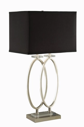 Izuku Rectangular Shade Table Lamp Black and Brushed Nickel mini decorative bulb
