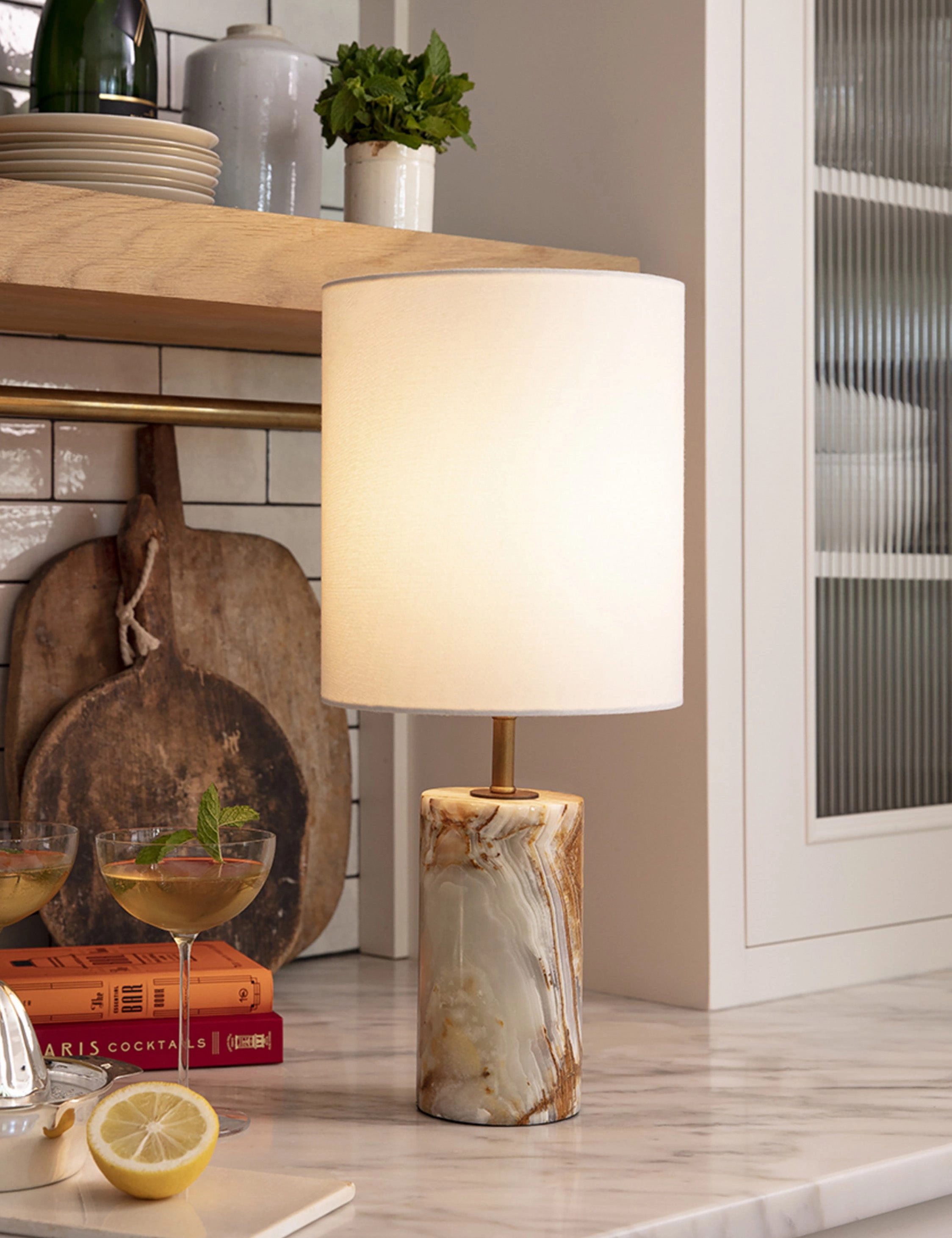 Jade and Brass Mini Table Lamp by Regina Andrew