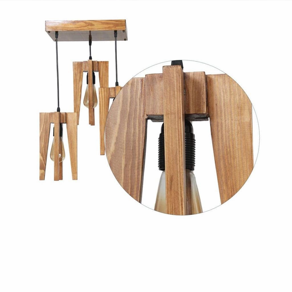 Jet Brown Wooden Cluster Hanging Lamp (BULB NOT INCLUDED)