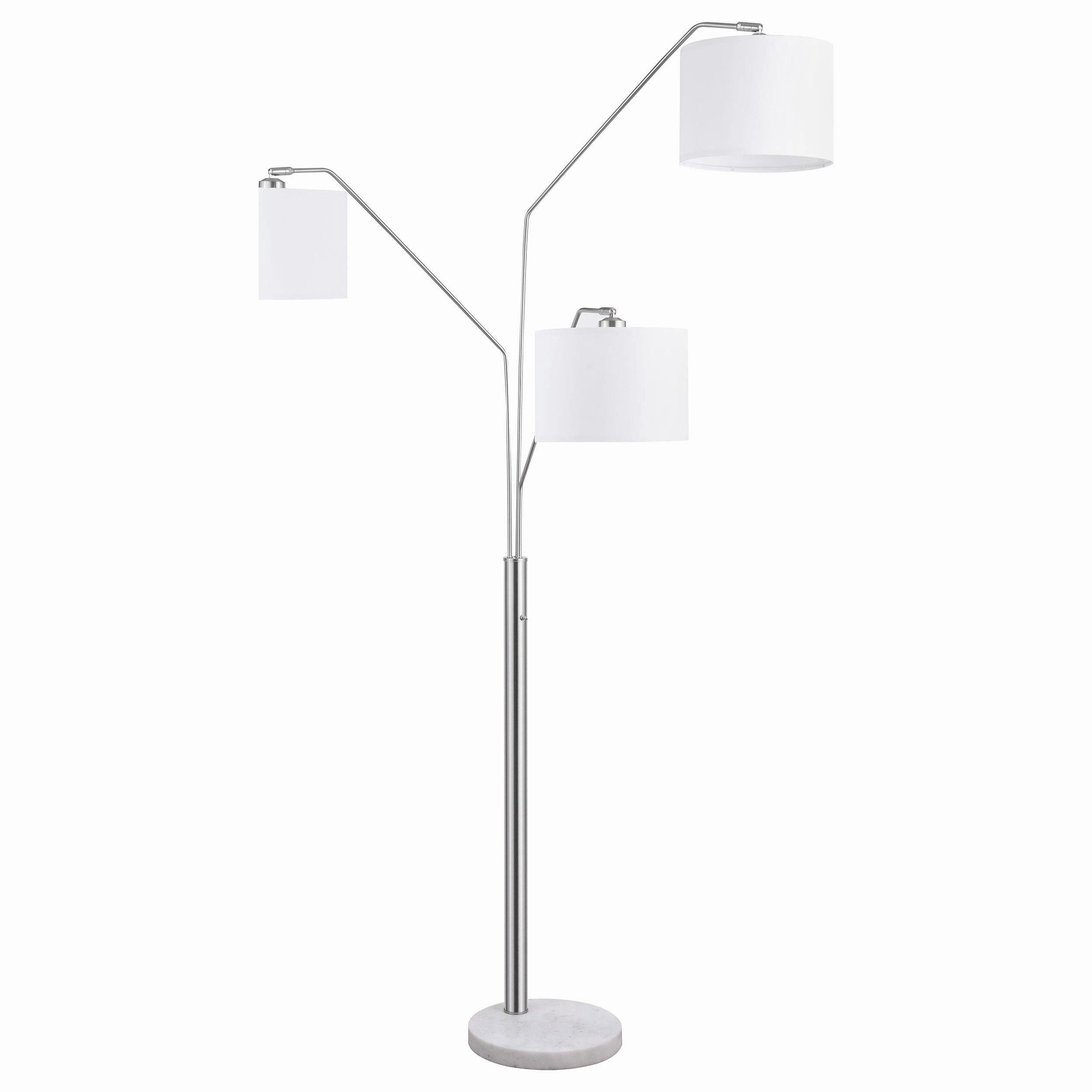 Jirou Trio Drum Shade Floor Lamp Stain Nickel mini decorative bulb