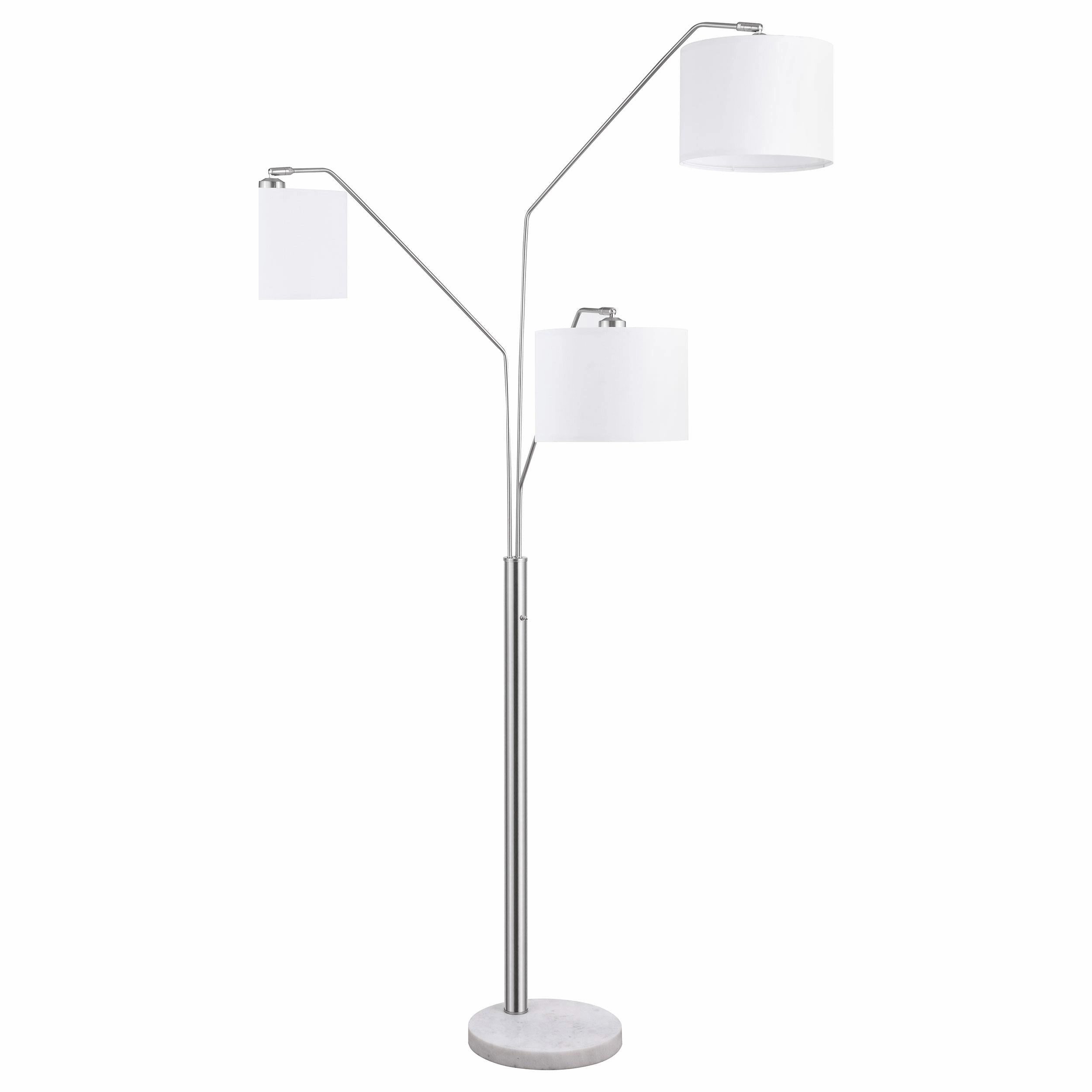 Jirou Trio Drum Shade Floor Lamp Stain Nickel mini decorative bulb