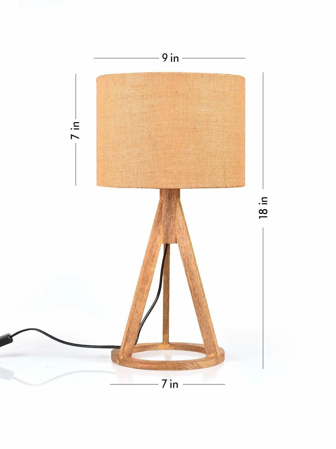 Jute Brown Trio Wooden Lamp