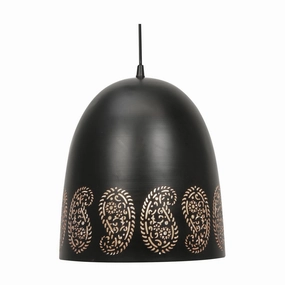 Kalpi 27.5cm Metal Black Powder Coated Pendant - Copper Inside modern ceiling lamp