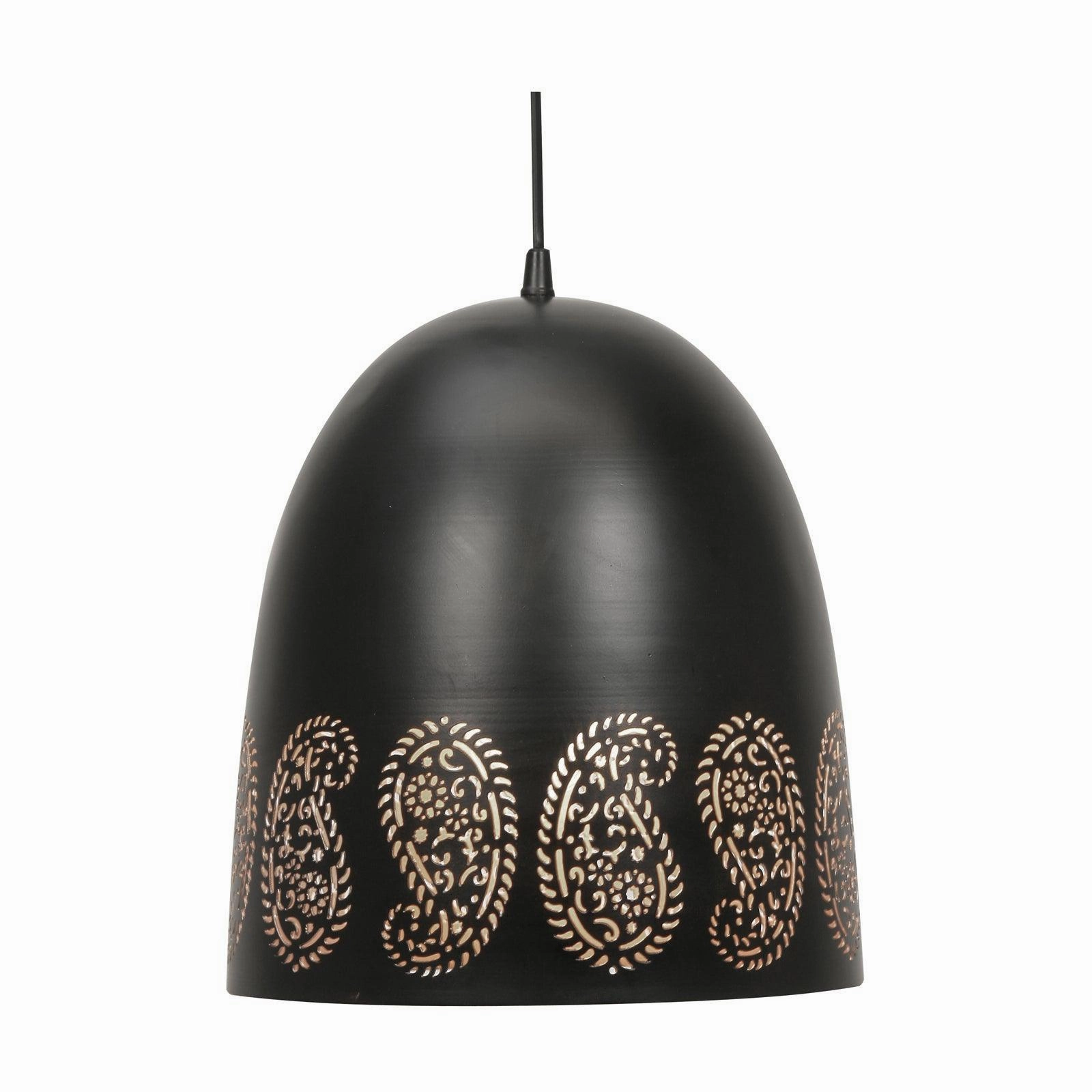 Kalpi 27.5cm Metal Black Powder Coated Pendant - Copper Inside modern ceiling lamp