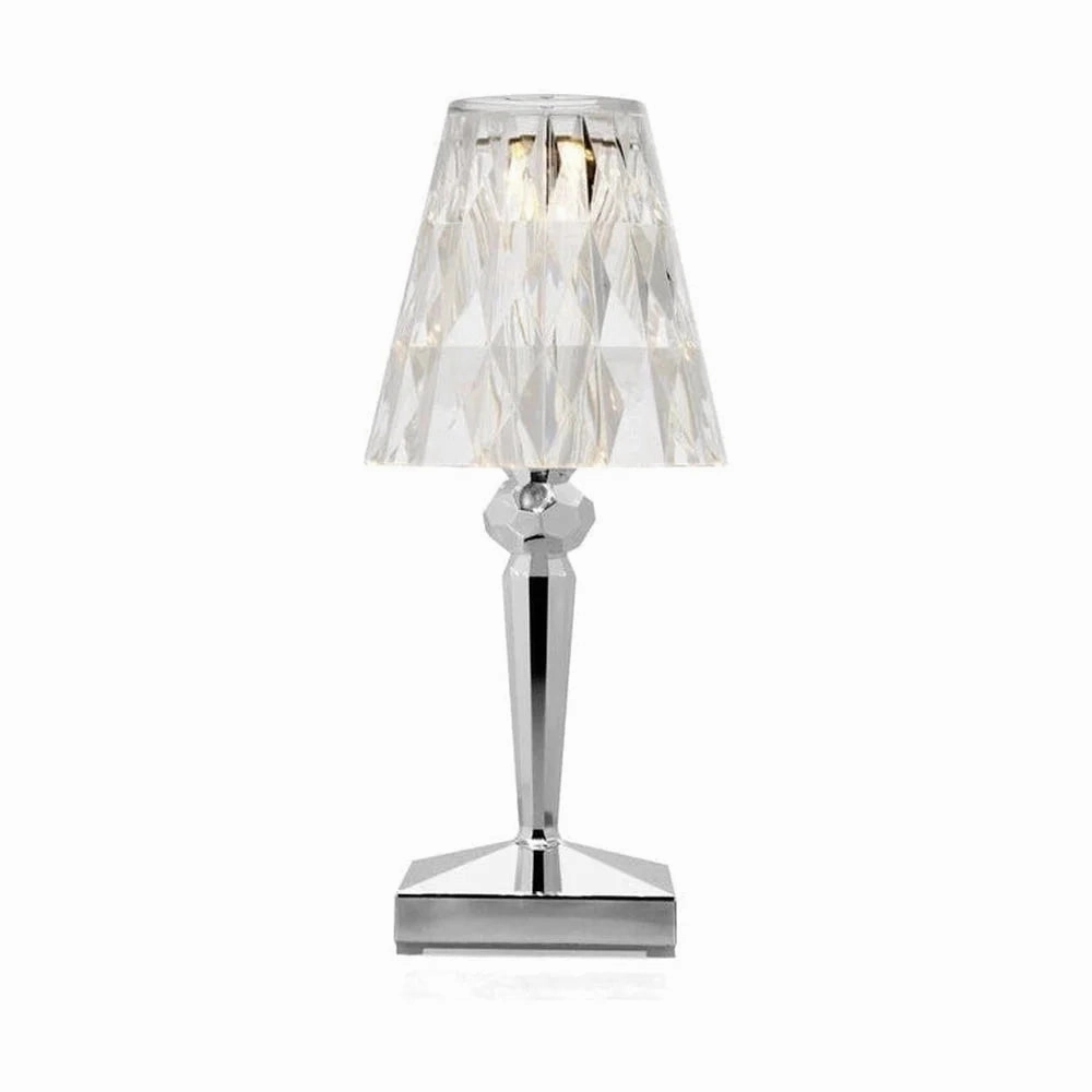 Kartell Battery Table Lamp, Chrome designer outdoor lamp