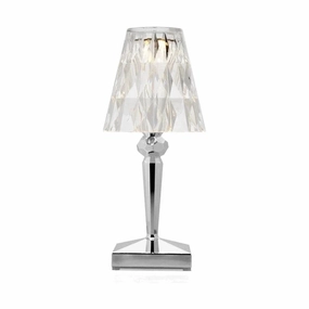 Kartell Battery Table Lamp, Chrome designer outdoor lamp