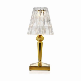 Kartell Battery Table Lamp, Gold designer outdoor lamp