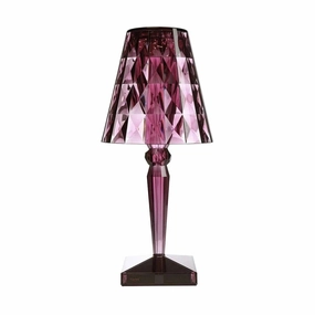 Kartell Big Battery Table Lamp Battery Version, Plum designer outdoor lamp