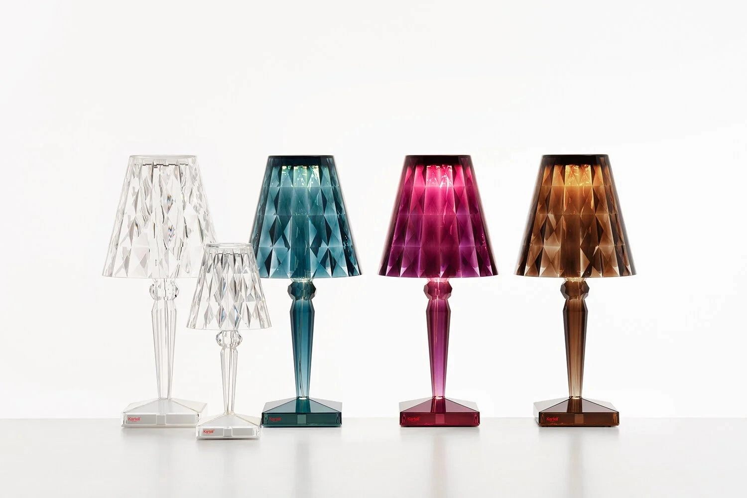 Kartell Big Battery Table Lamp Plug Version, Crystal