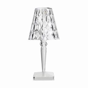Kartell Big Battery Table Lamp Plug Version, Crystal designer outdoor lamp