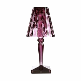 Kartell Big Battery Table Lamp Plug Version, Plum designer outdoor lamp