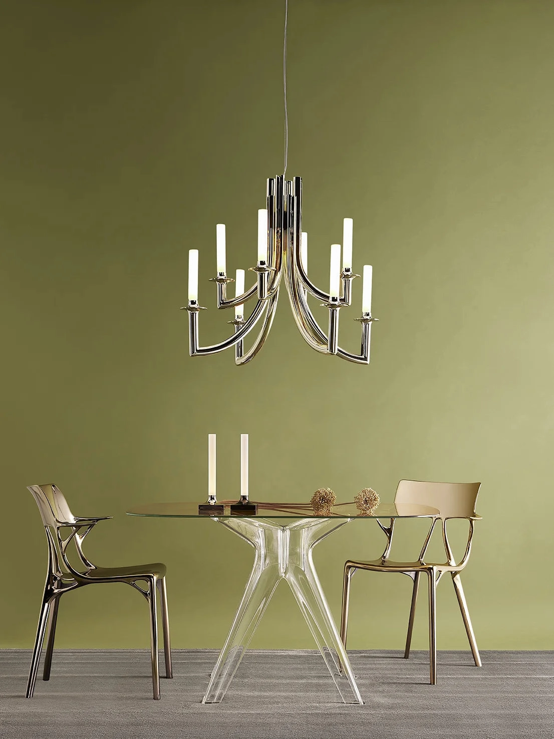 Kartell Goodnight Battery Table Lamp, Matt Titanium