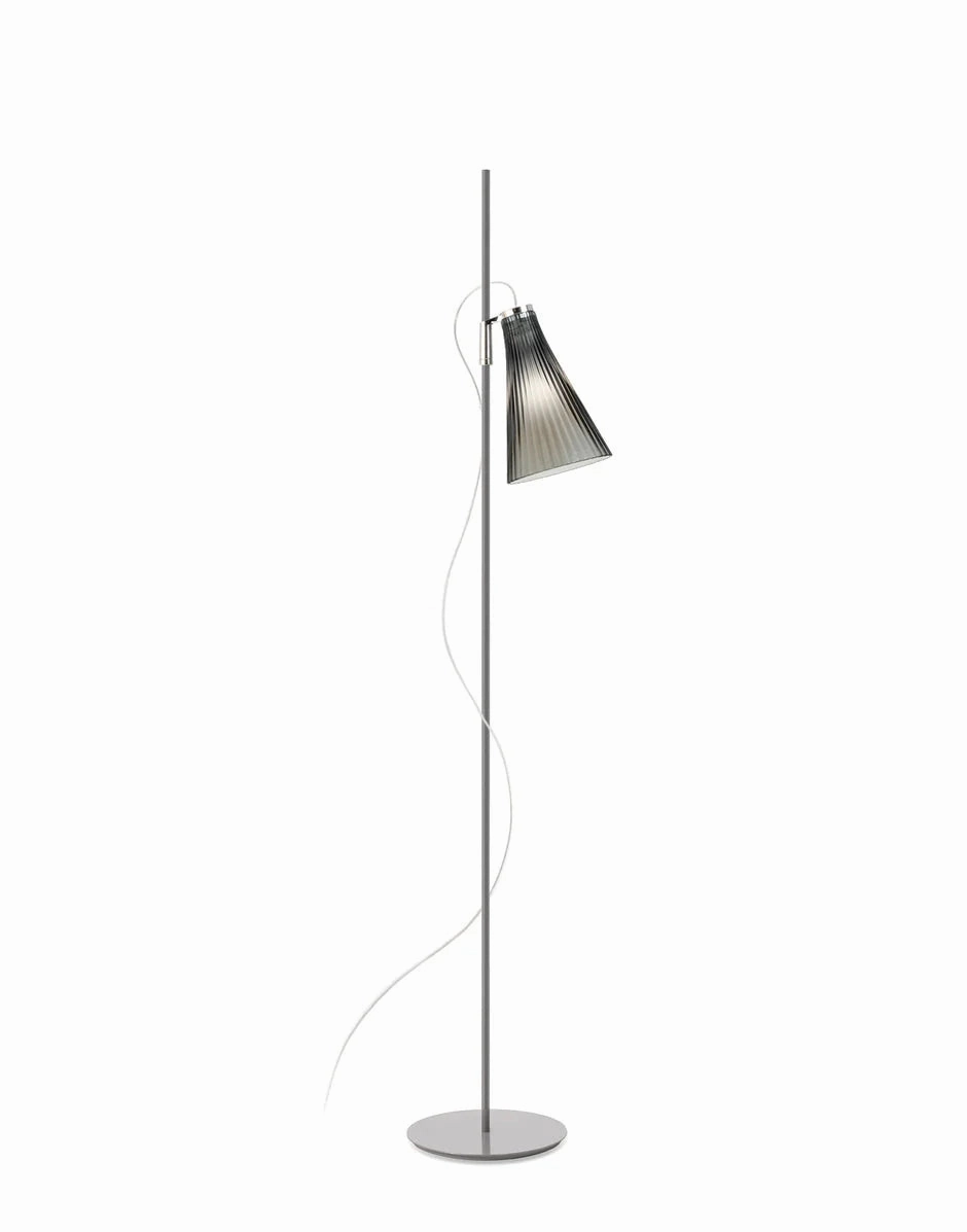 Kartell K Lux Floor Lamp, Grey Stand/Smoke garden LED light