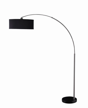Kawke Drum Shade Floor Lamp Black and Chrome mini decorative bulb