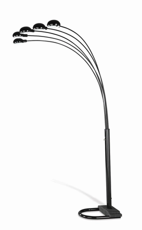 Kayd 5-light Floor Lamp Satin Black mini decorative bulb