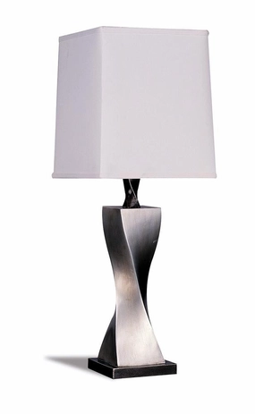 Keene Square Shade Table Lamps White and Antique Silver (Set of 2) mini decorative bulb
