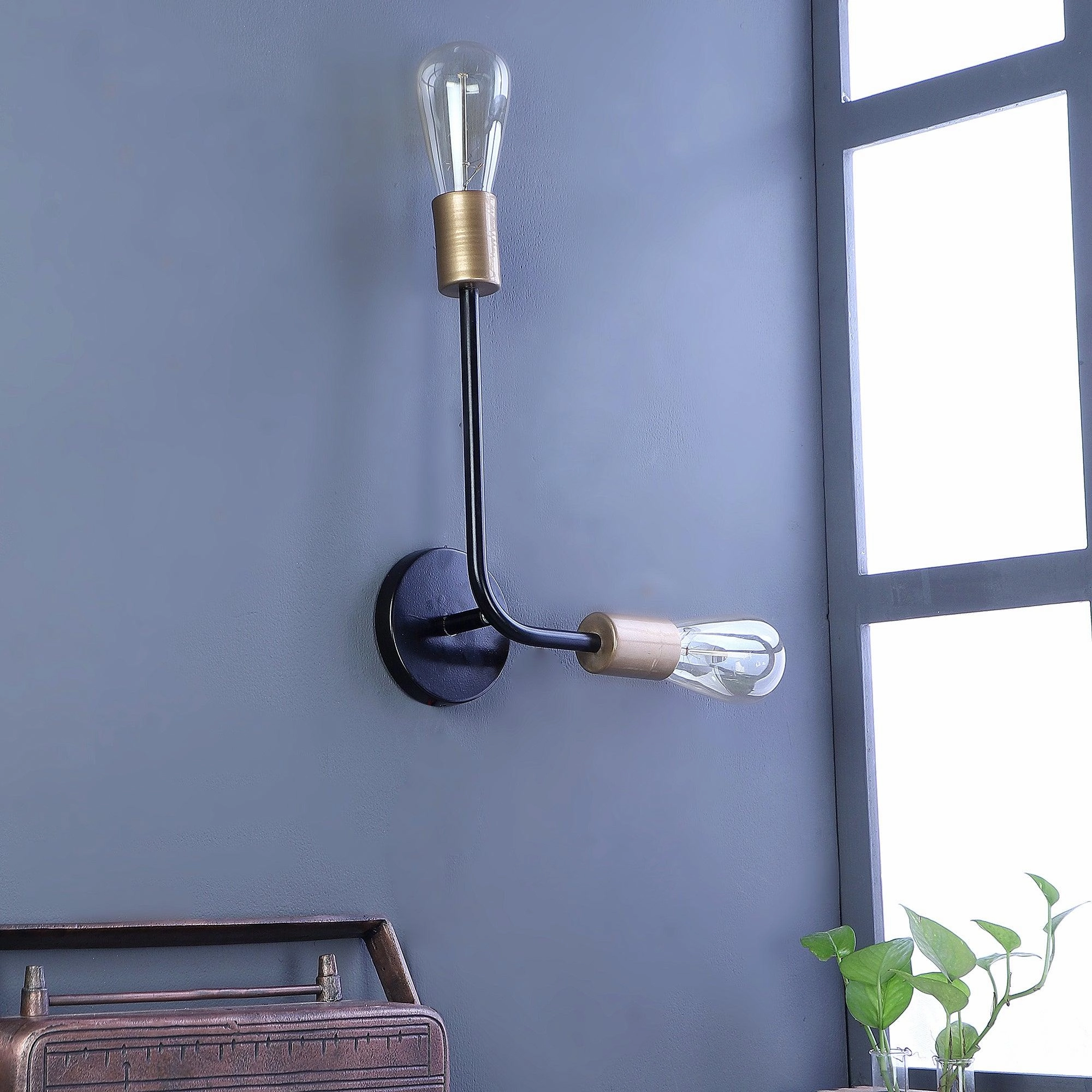 Kelda Black Metal Wall Light by SS Lightings vintage desk lamp