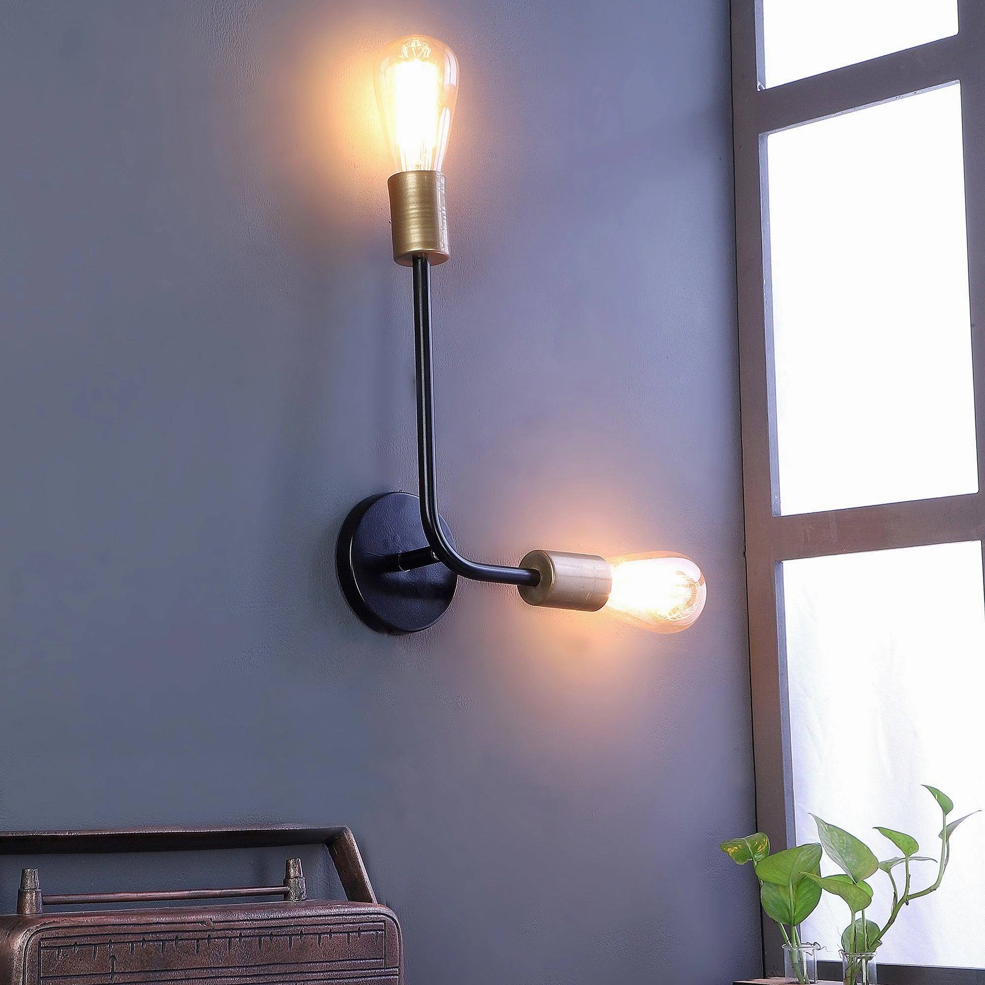 Kelda Black Metal Wall Light by SS Lightings