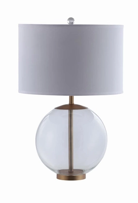 Kenny Drum Shade Table Lamp with Glass Base White mini decorative bulb