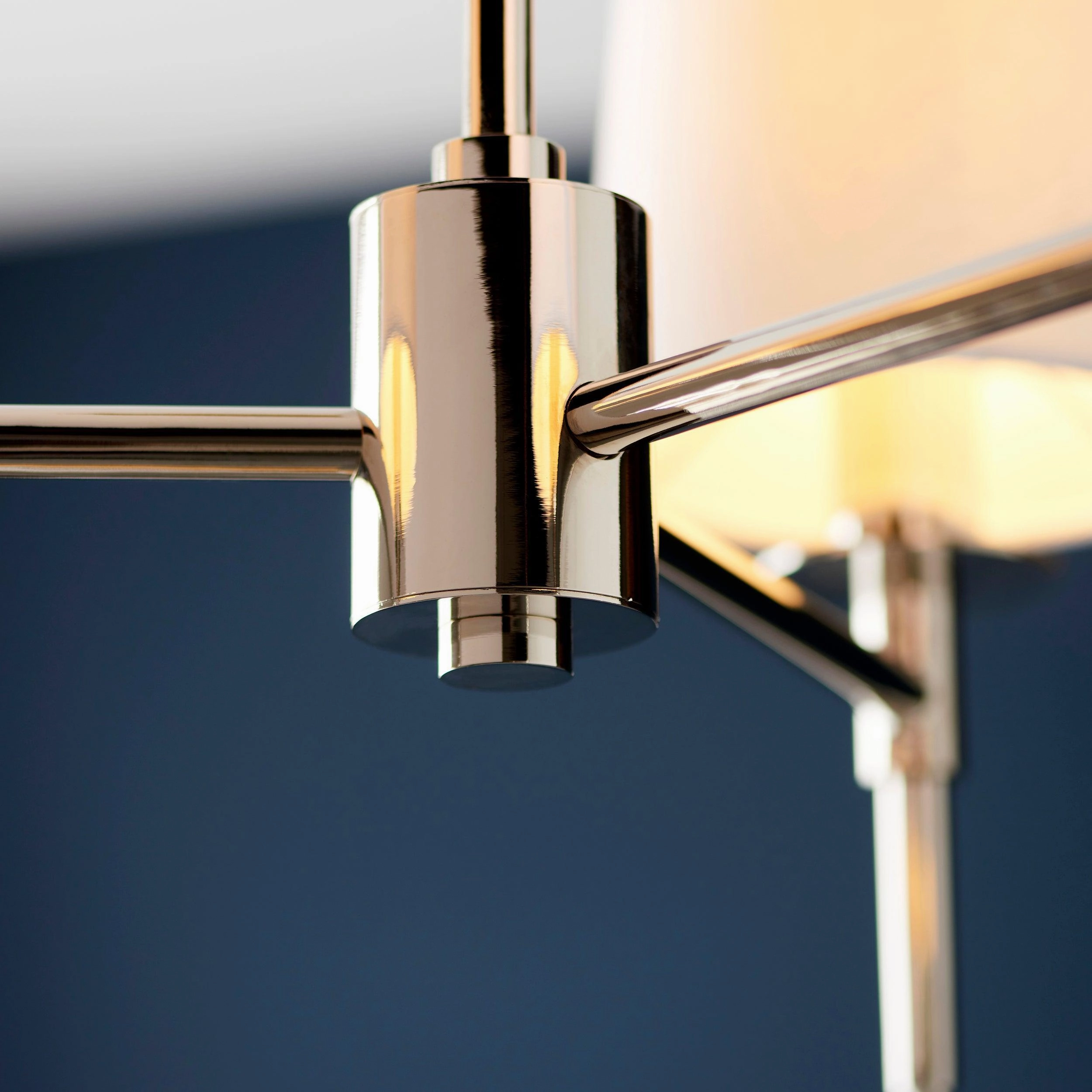 Kensington Nickel 3 Light Art Deco Pendant - White Shades
