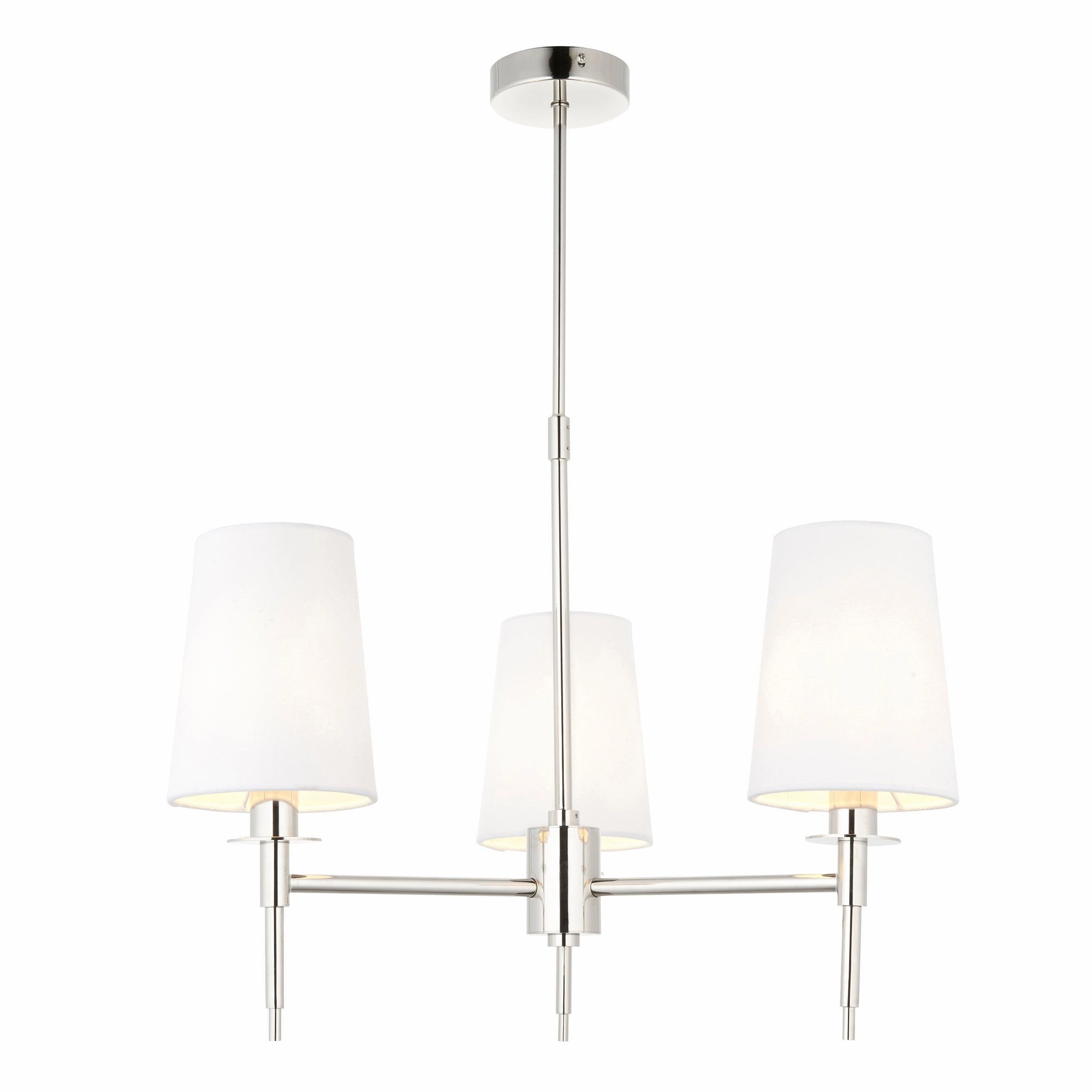 Kensington Nickel 3 Light Art Deco Pendant - White Shades minimalist ceiling light