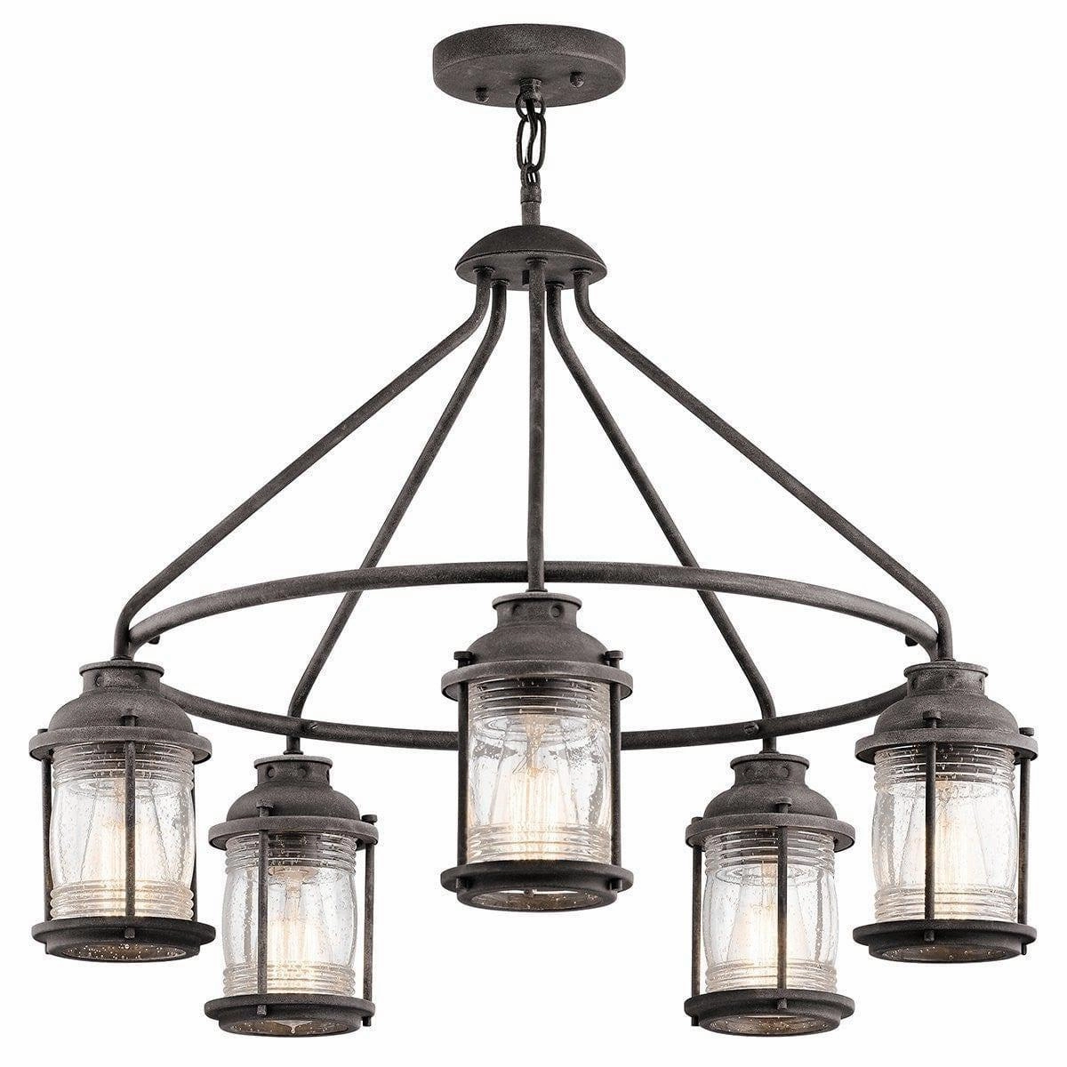 Kichler Ashland Bay 5 Light Zinc Outdoor Pendant outdoor wall lamp