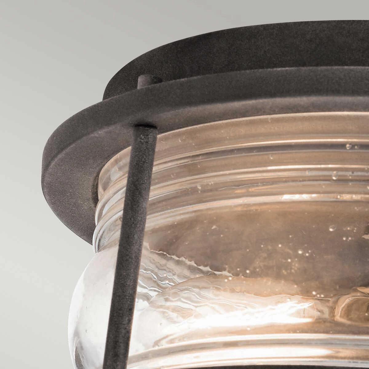 Kichler Ashland Zinc Outdoor Ceiling Flush Light
