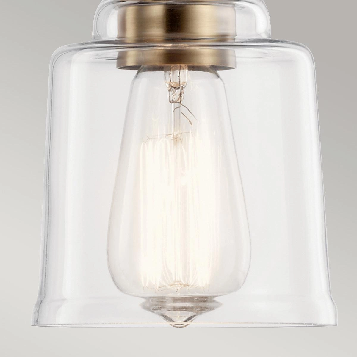Kichler Avian 1 Light Brass Pendant - Clear Glass Shade