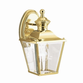 Kichler Bay Shore Small Polished Brass Outdoor Wall Light outdoor wall lamp