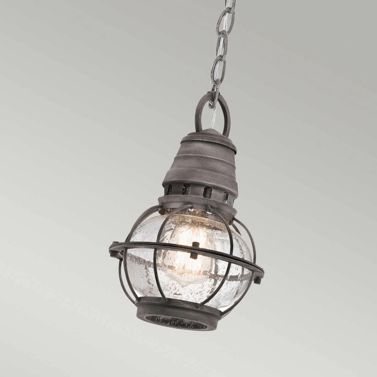 Kichler Bridge Point Small Outdoor Pendant - Weathered Zinc