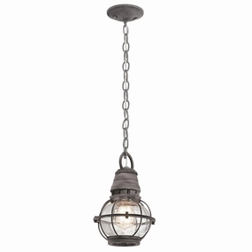 Kichler Bridge Point Small Outdoor Pendant - Weathered Zinc outdoor wall lamp