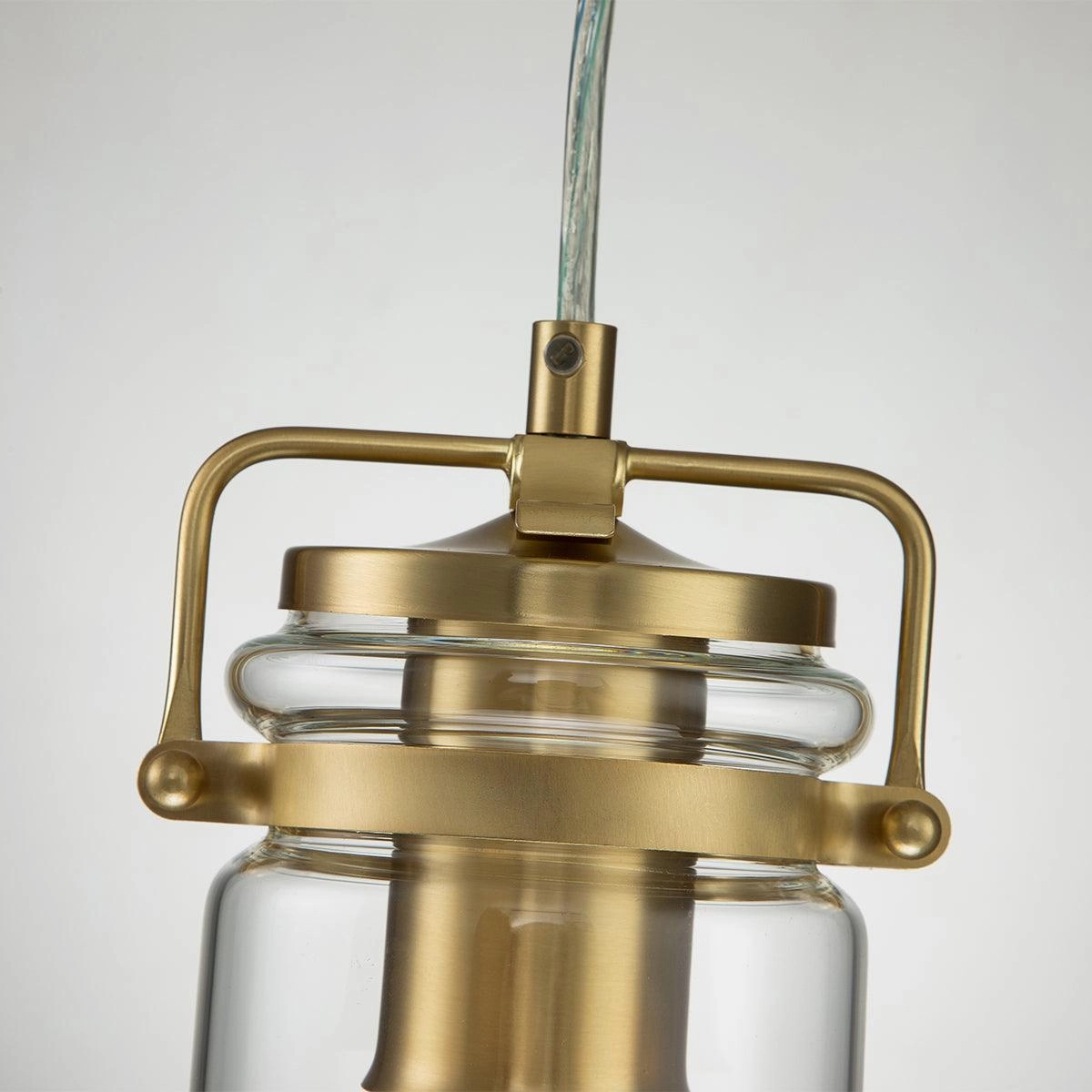 Kichler Brindley 1 Light Brass Mini Pendant - Glass Shade