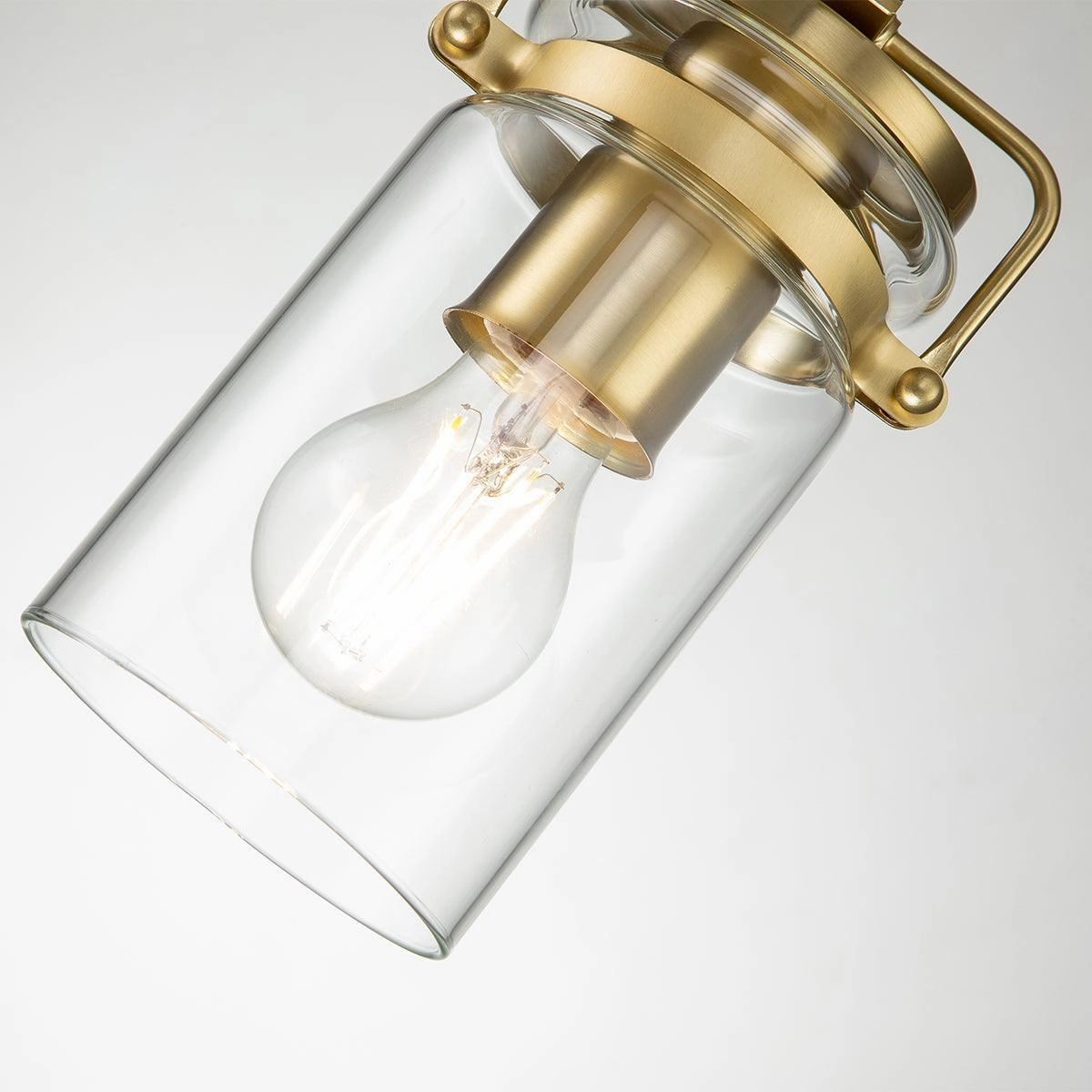 Kichler Brindley 1 Light Brass Mini Pendant - Glass Shade
