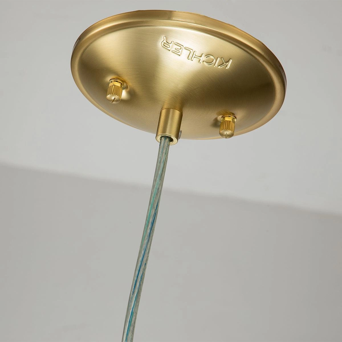 Kichler Brindley 1 Light Brass Mini Pendant - Glass Shade